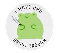 Funny Frog Round Mouse Pad Cute Small Mousepad for Laptop Wireless Mouse Office Computer Mouse Pads for Desk Non-Slip Rubber Base Mouse Pad, 7.9×7.9 in, Cute Frog
