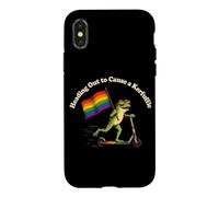 Funny Frog Scooter LGBTQ Rainbow Flag Pride Ally Queer Case for iPhone X/XS