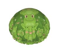 Funny Frog Shower Cap Waterproof Reusable Double Elastic Daily Bath One Size