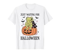 Funny Frog Sitting on Pumpkin Just Waiting for Halloween T-Shirt