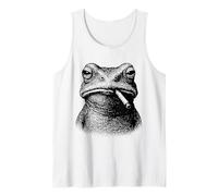 Funny Frog Smoking Cigarette Amphibian Animal Smoker Meme Tank Top