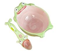 Funny Frog Spoon - 6.3inch Ceramic Ceramic Dessert and Soup Lollipop | Frog Spoon and Bowl Set for Kitchen Home Fiessta Kids Adults Women Girls Soup Dessert Coffee Rice