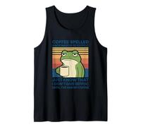 Funny Frog Toad Coffee Spelled Backwards Eeffoc Retro Tank Top