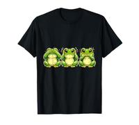 Funny Frog Trio Meme See Hear Speak No Evil T-Shirt