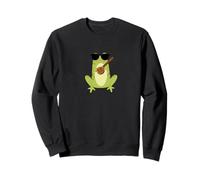 Funny Frog Wearing Sunglasses Playing Sitar Sitarist Sweatshirt