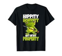Funny Frog With Gun Hippity Hoppity Get Off My Property T-Shirt