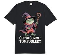 Funny Frog Wizard Off to Commit Tomfoolery Frog Meme Fantasy Comfort Colors Adult Heavyweight T-Shirt
