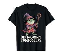 Funny Frog Wizard Off to Commit Tomfoolery Frog Meme Fantasy T-Shirt