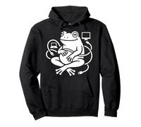 Funny Frog Work From Home Humor Remote Job Animal Graphic Pullover Hoodie