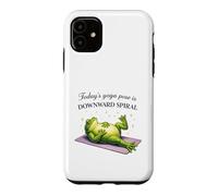Funny Frog Yoga Downward Spiral Pose Humor Case for iPhone 11