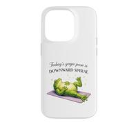 Funny Frog Yoga Downward Spiral Pose Humor Case for iPhone 14 Pro