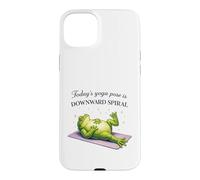 Funny Frog Yoga Downward Spiral Pose Humor Case for iPhone 15 Plus