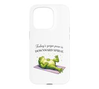 Funny Frog Yoga Downward Spiral Pose Humor Case for iPhone 15 Pro