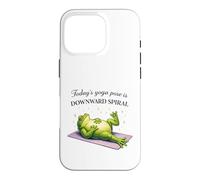 Funny Frog Yoga Downward Spiral Pose Humor Case for iPhone 16 Pro