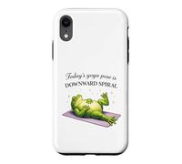 Funny Frog Yoga Downward Spiral Pose Humor Case for iPhone XR