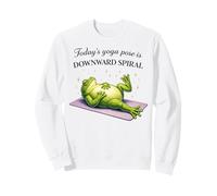 Funny Frog Yoga Downward Spiral Pose Humor Sweatshirt