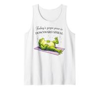 Funny Frog Yoga Downward Spiral Pose Humor Tank Top