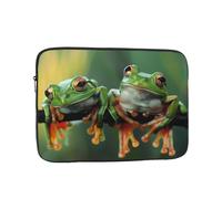 Funny Frogs Print Laptop Sleeve, Compact Portable Protection for 15 inch Devices, Pad Tablet, Work, Travel & Office Use