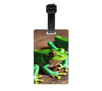 Funny Frogs Print Luggage Tags Suitcases Waterproof Labels Set for Daily Use Cruise Ships Air Travel