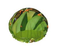 Funny Frogs Print Premium Double Layer Shower Cap For Women With Reusable Shower Cap For Hair - Waterproof Plastic Cap - Shower Caps For Long, Short And Curly Hairs