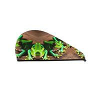Funny Frogs SamLng Coral Velvet Dry Hair Cap – Perfect for Home, Travel, Pool Parties, Beaches, Baths, and More