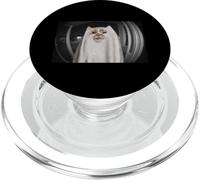 Funny Front Door Camera Cat Ghost Meme Halloween PopSockets PopGrip for MagSafe