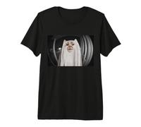 Funny Front Door Camera Cat Ghost Meme Halloween Premium T-Shirt