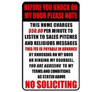 Funny Front Door Signs No Soliciting Sign For House Before You Knock On My Door 12x8 Inches