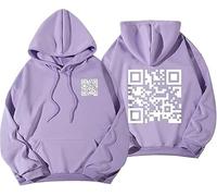 Funny Fu QR Code Hoodie, Fuck You QR Code Hoodie, QR Scan Code Joke Funny Hoodie Unisex, Winter Thick Sweatshirt,Scannable QR Code Hoodie Unisex