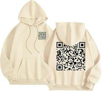 Funny Fu QR Code Hoodie, Fuck You QR Code Hoodie, QR Scan Code Joke Funny Hoodie Unisex, Winter Thick Sweatshirt,Scannable QR Code Hoodie Unisex