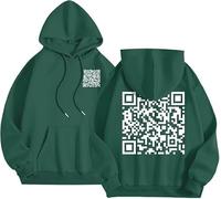 Funny Fu QR Code Hoodie, Fuck You QR Code Hoodie, QR Scan Code Joke Funny Hoodie Unisex, Winter Thick Sweatshirt,Scannable QR Code Hoodie Unisex (UK, Alpha, M, Regular, Regular, Green)