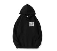 Funny FU QR Code Hoodie, Fuck You QR Code Shirt, Fu QR Code Shirts for Men, QR Code Hoodie, Scannable Qr Code Unisex Qrcode Hoodie(Black,5XL)
