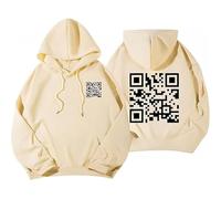 Funny FU QR Code Hoodie,Funny Scannable Qr Code Unisex Qrcode Hoodie,Sweatshirt,Hilarious FU QR Code Hoodies with Humorous Hidden Message Shirt (XXL, Khaki)