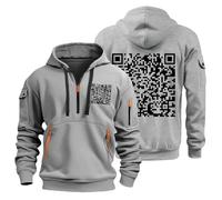 Funny Fu QR Code Hoodie Unisex, Mens hoodies 1/4 zip up Fuck You QR Code Hoodie, QR Scan Code Joke Funny
