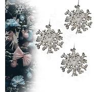 Funny Fuck Snowflake Christmas Ornament,Perfect Ornament for Annual Summary,Wooden Hanging Snowflake Christmas Pendant for Home Office Xmas Halloween Decorations (3pcs)