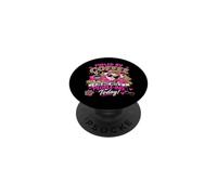 Funny Fueled by Coffee Sarcastic pink leopard shy introvert PopSockets Adhesive PopGrip