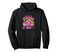 Funny Fueled by Coffee Sarcastic pink leopard shy introvert Pullover Hoodie