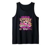 Funny Fueled by Coffee Sarcastic Pink Leopard Shy Introvert Tank Top