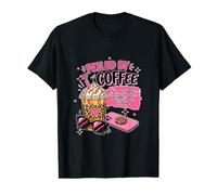 Funny Fueled by Coffee Sarcastic Pink Leopard Shy Introvert Value Graphic T-Shirt