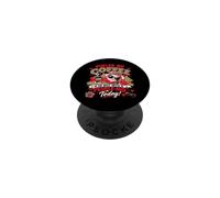 Funny Fueled by Coffee Sarcastic red leopard shy introvert PopSockets Adhesive PopGrip