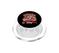 Funny Fueled by Coffee Sarcastic red leopard shy introvert PopSockets PopGrip for MagSafe