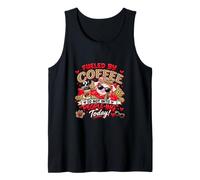 Funny Fueled by Coffee Sarcastic red Leopard Shy Introvert Tank Top