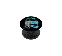 Funny Fueled by Coffee Sarcastic teal leopard shy introvert PopSockets Adhesive PopGrip
