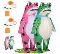 Funny Full Body Inflatable Frog Costume adult/Child,with Air Pump,Birthday/Mardi Gras/Halloween Costume Cosplay Party (2PCS-MIX,XL)