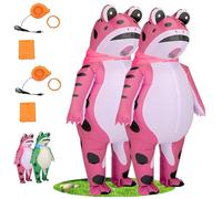 Funny Full Body Inflatable Frog Costume adult/Child,with Air Pump,Birthday/Mardi Gras/Halloween Costume Cosplay Party (2PCS-Red,M)