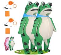 Funny Full Body Inflatable Frog Costume adult/Child,with Air Pump,Birthday/Mardi Gras/Halloween Costume Cosplay Party (2PCS-Green,XL)