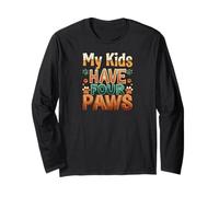 Funny Fur Parent Four Paws Animal Lover Design Long Sleeve T-Shirt