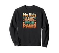 Funny Fur Parent Four Paws Animal Lover Design Sweatshirt