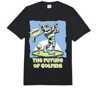 Funny Future Humanoid Robot AI Golf Whiff Retro Comic Art Comfort Colors Adult Heavyweight T-Shirt