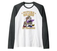 Funny Future Soldier in Training Father Son Hero Eat Crayons Raglan Baseball Tee